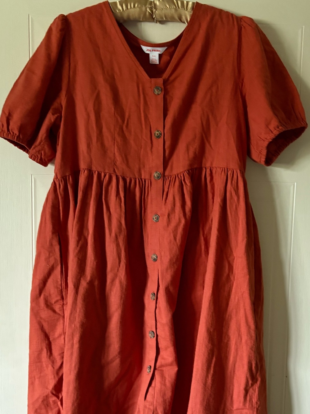 Women’s  Button-Front Red Dress